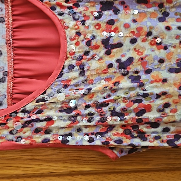 Vera Wang Woman's Sequin Polka-dot Tank Tunic Blouse. Sz: XS - Picture 4 of 9